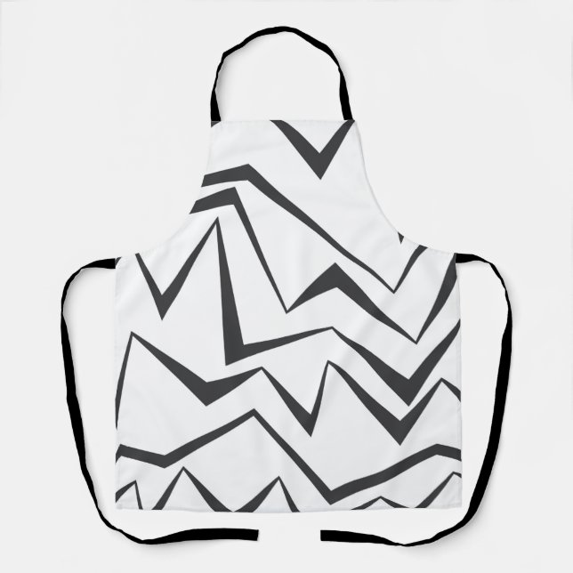 Dynamic, modern urban zigzag illustration pattern apron (Front)
