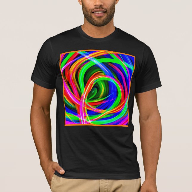 Dynamic Neon Abstract Hues T-Shirt (Front)
