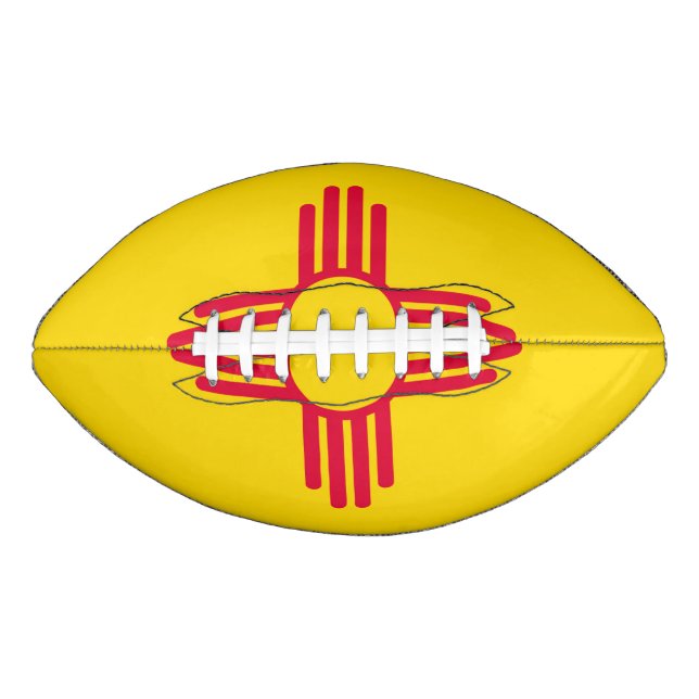 Dynamic New Mexico State Flag Graphic on a American Football (Front)