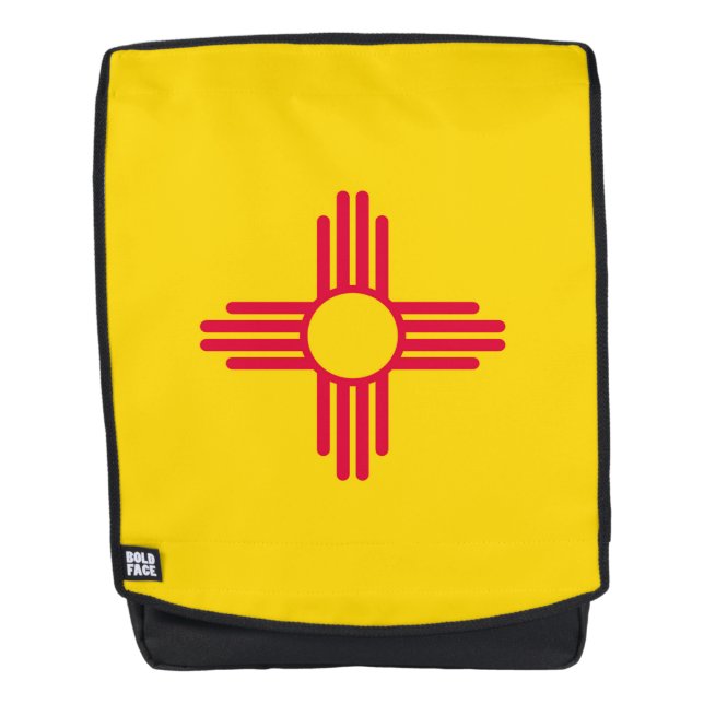 Dynamic New Mexico State Flag Graphic on a Backpack (Front)