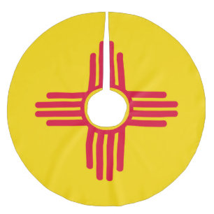 Dynamic New Mexico State Flag Graphic on a Brushed Polyester Tree Skirt
