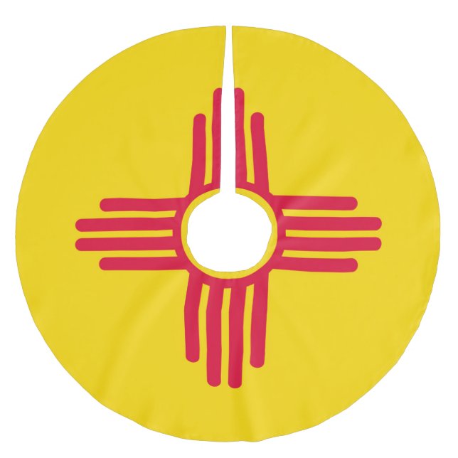 Dynamic New Mexico State Flag Graphic on a Brushed Polyester Tree Skirt (Front)