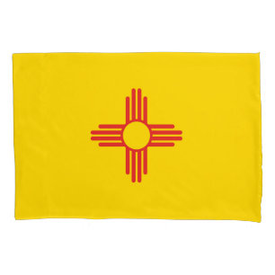 Dynamic New Mexico State Flag Graphic on a Pillowcase