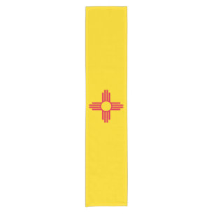 Dynamic New Mexico State Flag Graphic on a Short Table Runner