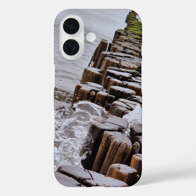 Dynamic Ocean Wave Seawall iPhone Case (Back)