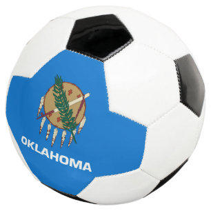 Dynamic Oklahoma State Flag Graphic on a Football