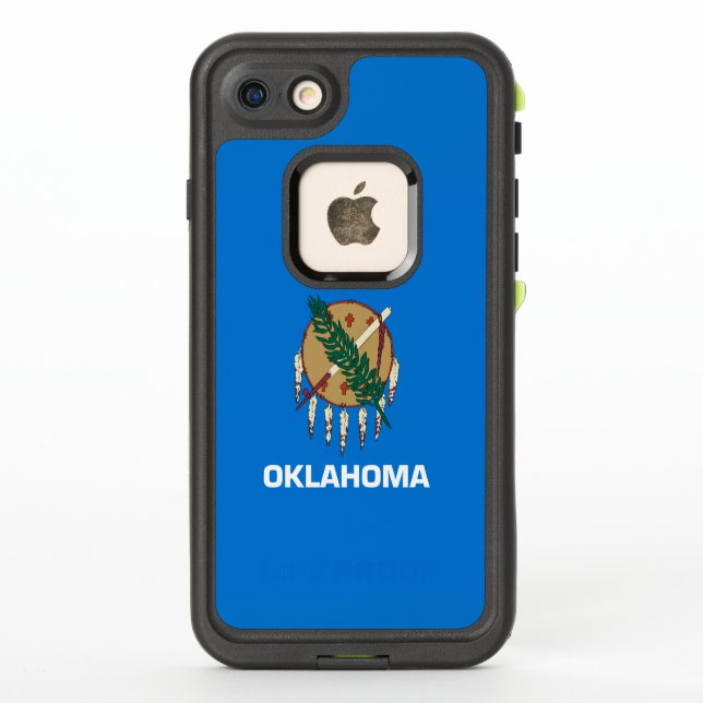 Dynamic Oklahoma State Flag Graphic on a LifeProof iPhone Case (Back)