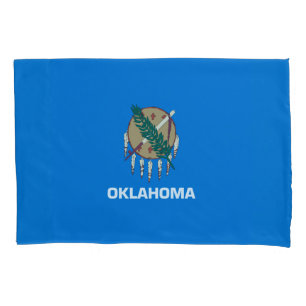 Dynamic Oklahoma State Flag Graphic on a Pillowcase