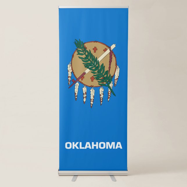 Dynamic Oklahoma State Flag Graphic on a Retractable Banner (Front)