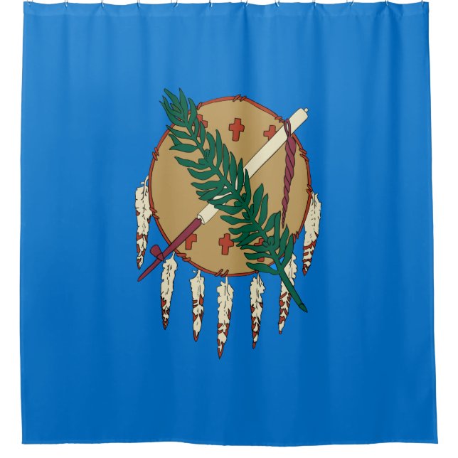 Dynamic Oklahoma State Flag Graphic on a Shower Curtain (Front)