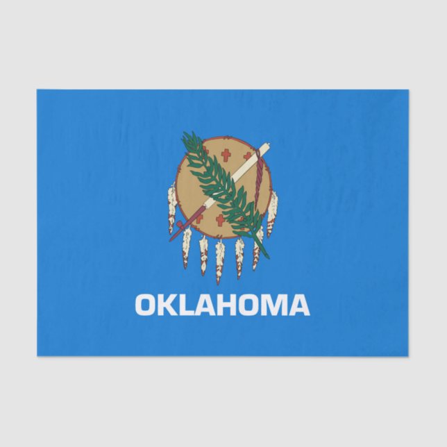 Dynamic Oklahoma State Flag Graphic on a Tissue Paper (Front)