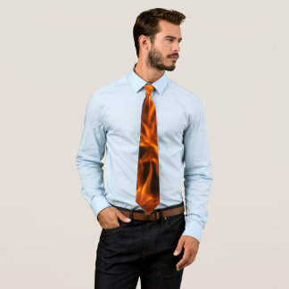Dynamic Orange Fire Flames Tie