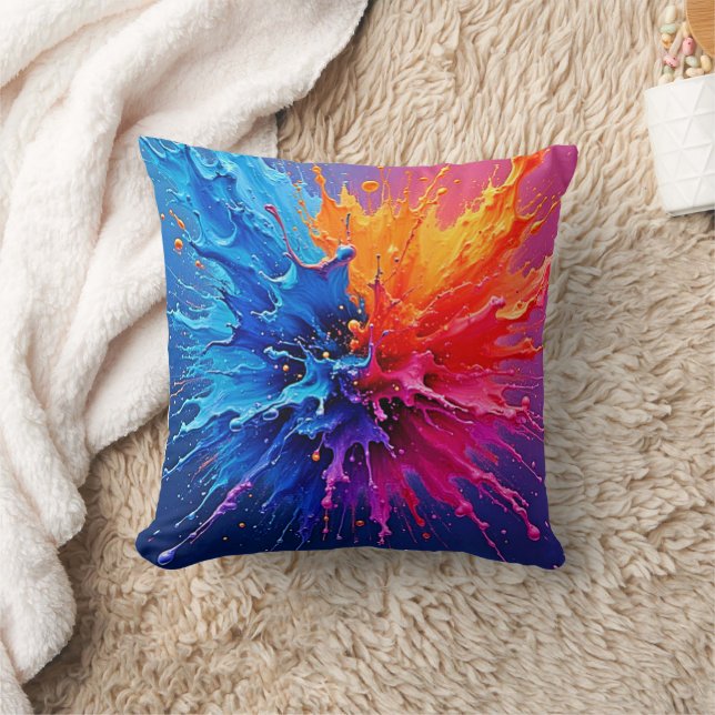 Dynamic Paint Splash Abstract Cushion (Blanket)