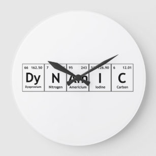 DyNAmIC Periodic Table Element Word Chemistry Atom Large Clock