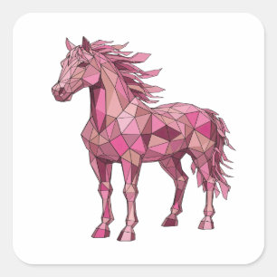 Dynamic Pink Abstract Sticker Art