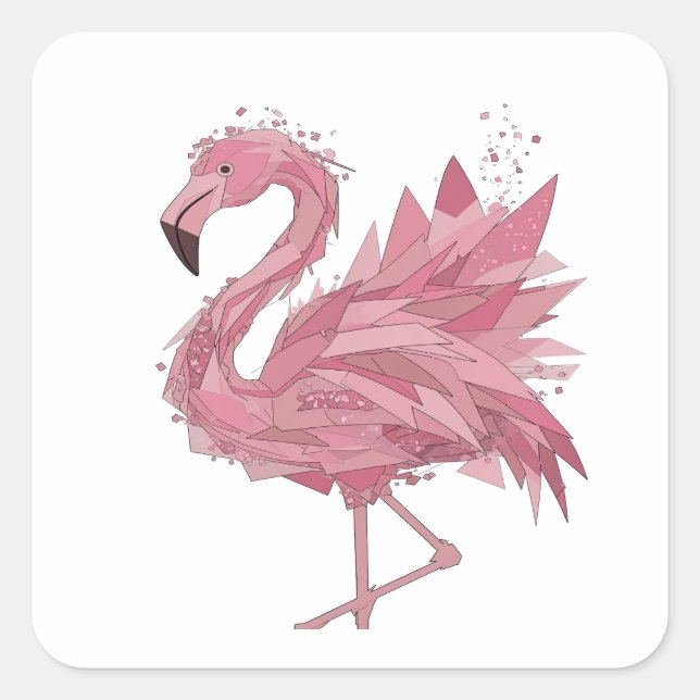 Dynamic Pink FLAMINGO Sticker Motif (Front)
