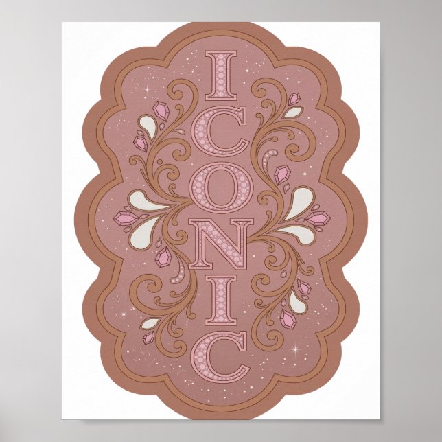 Dynamic Pink ICONIC Graphic Design Poster (Front)