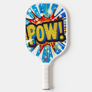 Dynamic 'POW' Comic-Style Pickleball Paddle