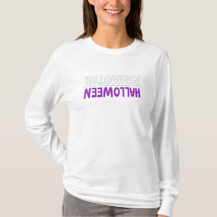 Dynamic Purple Halloween Text Retro Bold Flair T-Shirt