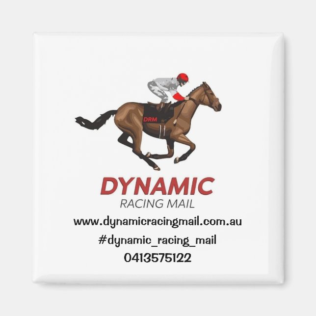 dynamic racing mail magnet (Front)