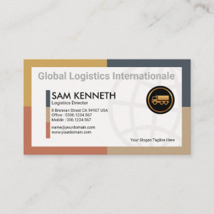 Dynamic Rectangle Border Global Logistics Business Card
