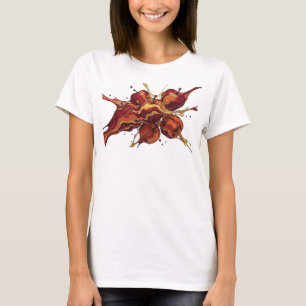 Dynamic Red Abstract Apple Fashion Print T-Shirt