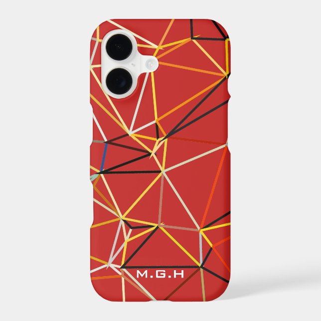 Dynamic Red Abstract Geometric Monogram (Back)