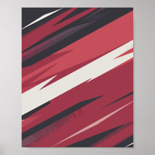 Dynamic Red and Black Abstract Streaks Poster