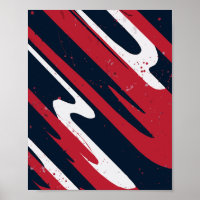 Dynamic Red and White Brush Streaks