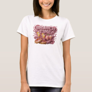 Dynamic Red BRUNCH TIME 3D Text Art T-Shirt
