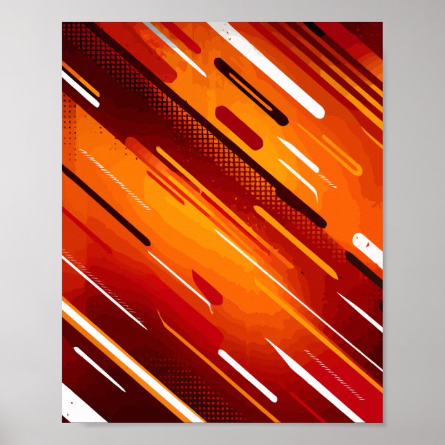 Dynamic Red Streaks with Abstract Linear Motion Poster (Front)