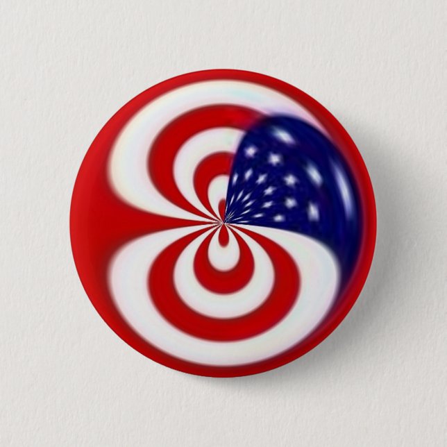 Dynamic Red White and Blue 6 Cm Round Badge (Front)