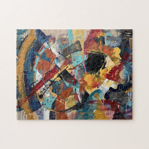 Dynamic Rhythm - Modern Expressive Abstract Art Jigsaw Puzzle