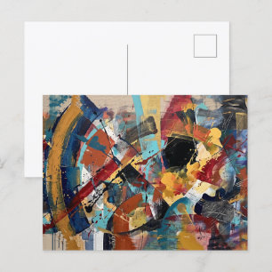 Dynamic Rhythm - Modern Expressive Abstract Art Postcard