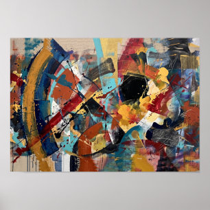 Dynamic Rhythm - Modern Expressive Abstract Art Poster