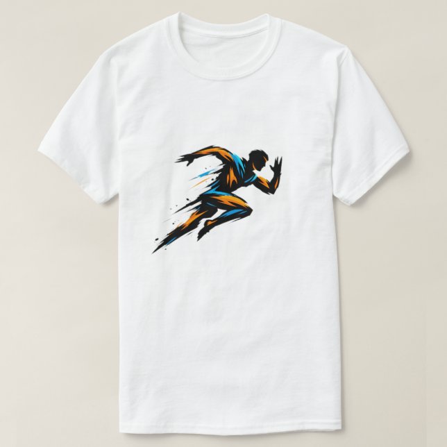 Dynamic Runner in Motion - Abstract Speed & Athlet T-Shirt (Design Front)