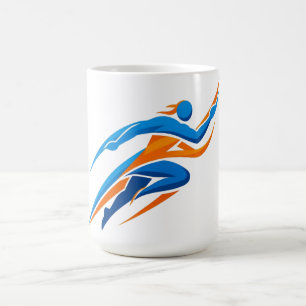Dynamic Runner Logo Blue Orange Speed Gift Coffee Mug