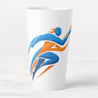 Dynamic Runner Logo Blue Orange Speed Gift Latte Mug