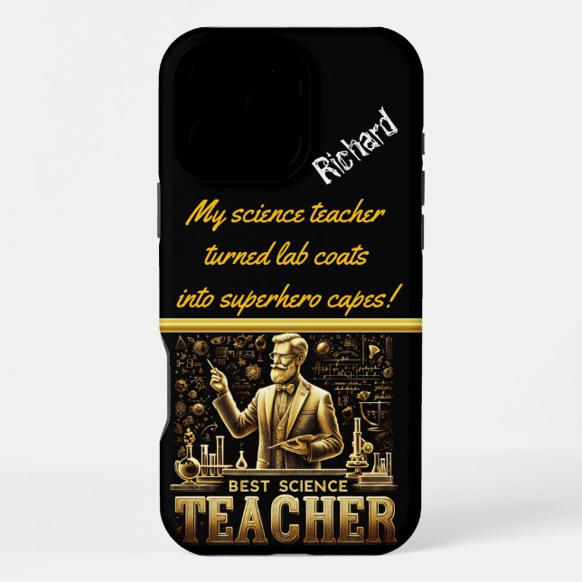 Dynamic Science Teacher Inspires Students iPhone Case (Back)
