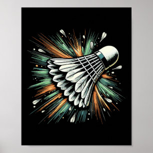 Dynamic Shuttle Burst Badminton Player  Poster