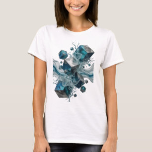 Dynamic Silver ABSTRACT ART Artistic Motif T-Shirt