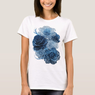 Dynamic Silver BLUE ROSES Quote Shirt
