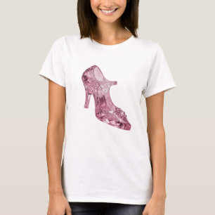 Dynamic Silver GLASS SLIPPER 3D Text Art T-Shirt