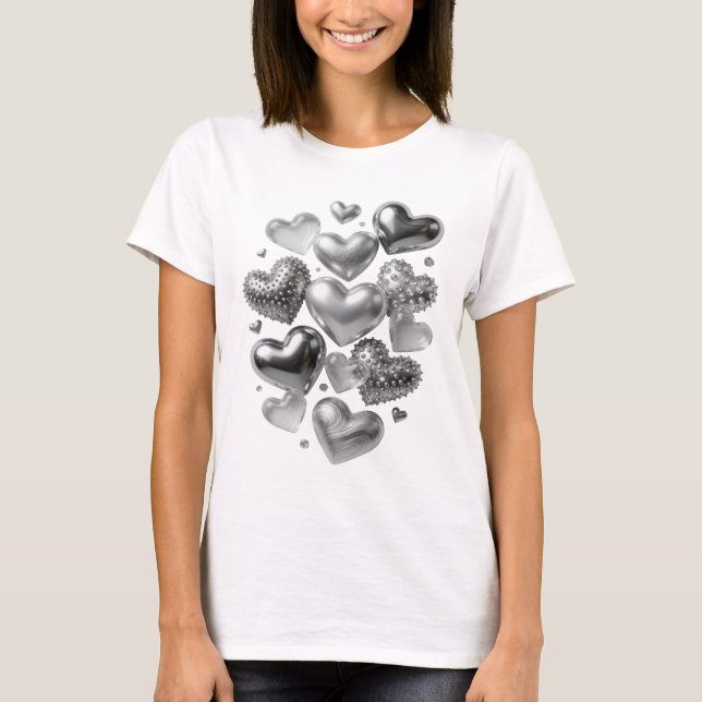 Dynamic Silver HEARTS Shirt Design (Front)