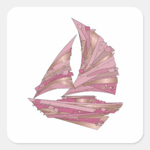 Dynamic Silver PINK CRYSTAL SHIP Sticker Print