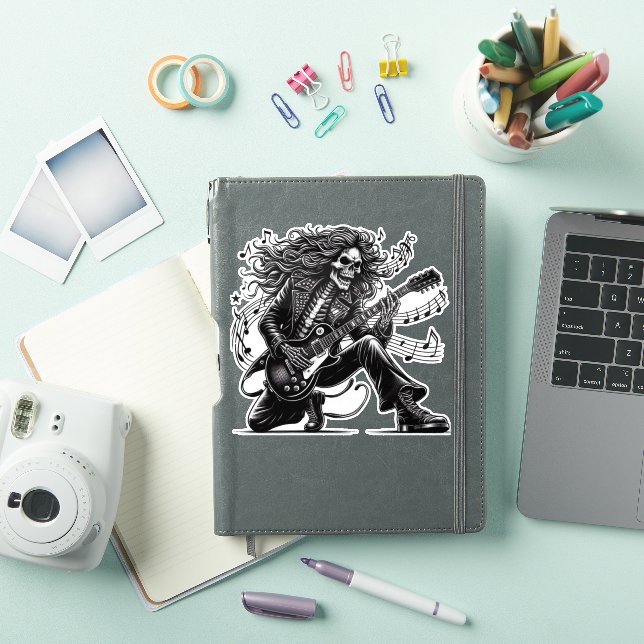 Dynamic Skeleton Rockstar Playing Electric Guitar  (iPad Cover)