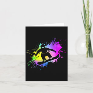 Dynamic Snowboarder Abstract Art Winter Sports 3  Card