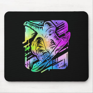 Dynamic Snowboarder Abstract Art Winter Sports 6 Mouse Mat