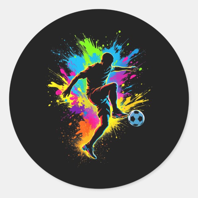 Dynamic Soccer _1  Classic Round Sticker (Front)