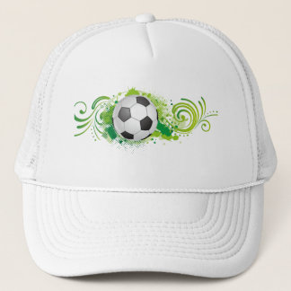 Dynamic Soccer Ball Green Swirl Trucker Cap